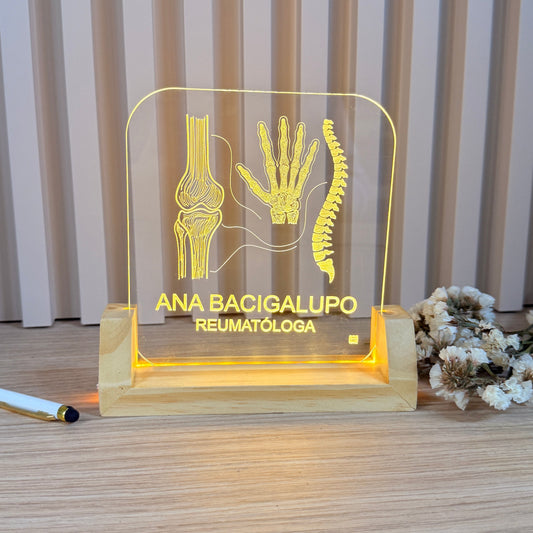 ⚕️Porta nombre Decorativo Iluminado Personalizado