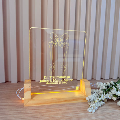 ⚕️Porta nombre Decorativo Iluminado Personalizado