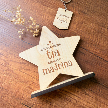 🕊️ Regalo Personalizado para Padrinos y Madrinas | Marco + Estrella