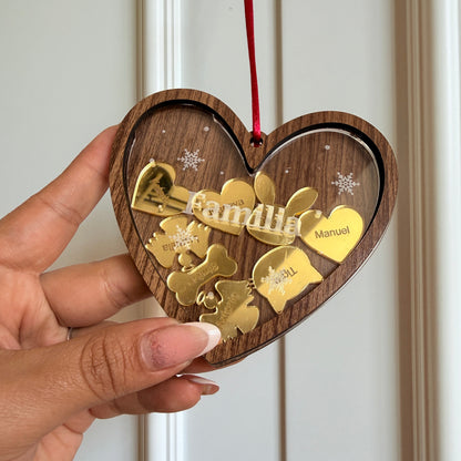 💖 Corazón Familiar con Charms Personalizados