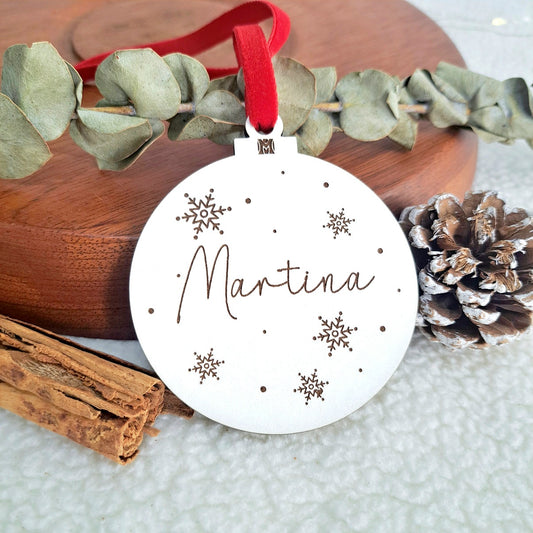 Bola de navidad  personalizada: Nieve